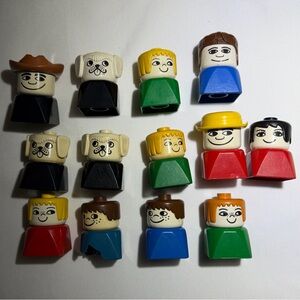Lego Classic Heads & Torsos Lot - Red, Blue, Green, Black, Yellow, White, Brown